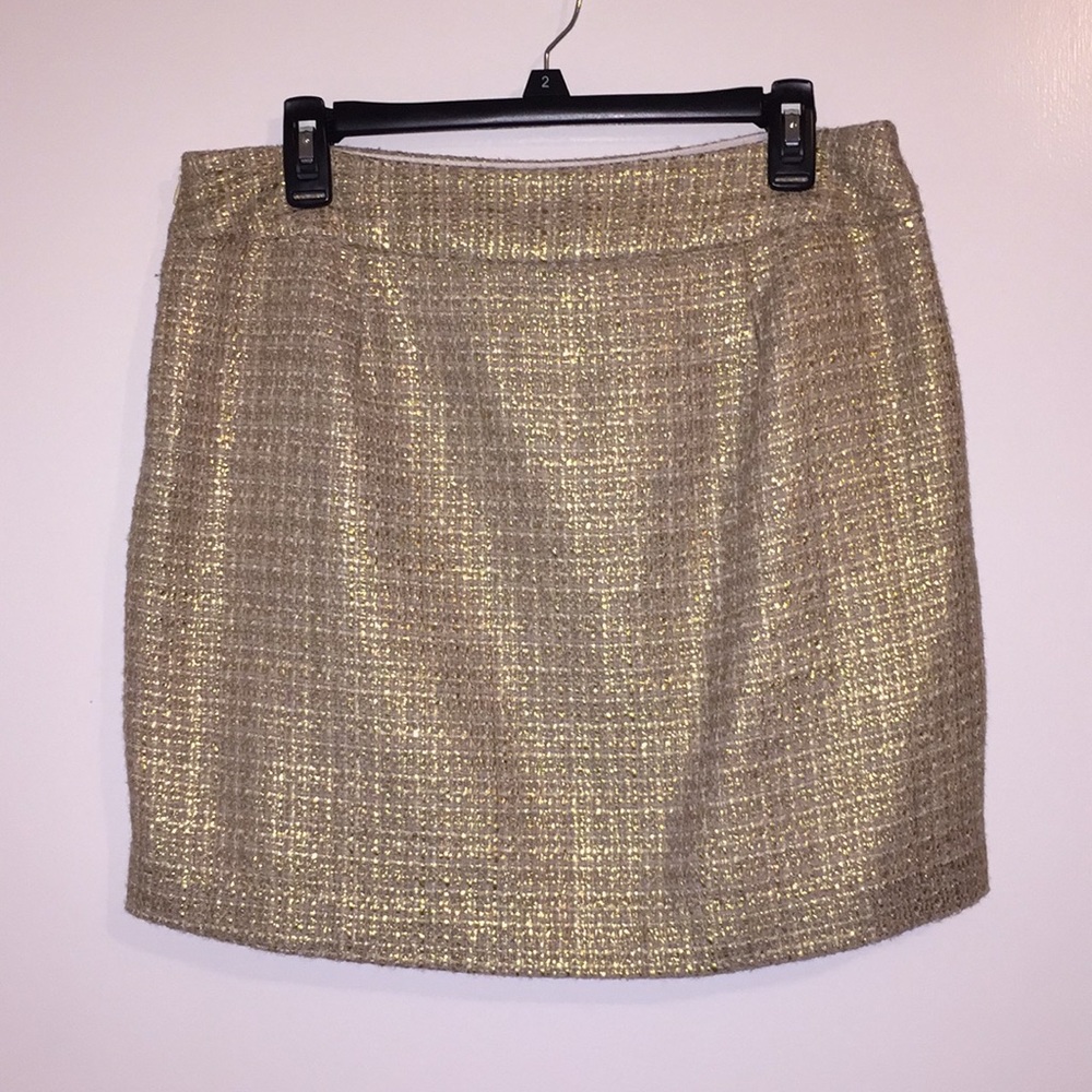 Banana Republic Gold Tweed Skirt